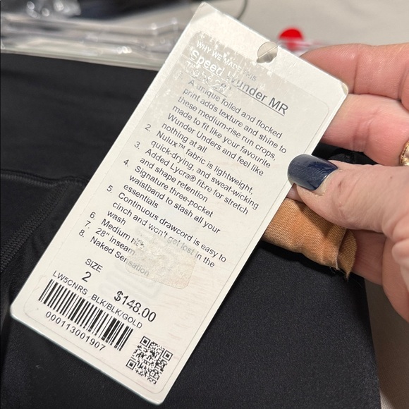 Lululemon NWT Wunder MR Tight 28" Black and Gold Special Edition 2 - Picture 7 of 8